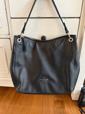 kate spade Black Pebbled Leather Shoulder Leather Tote